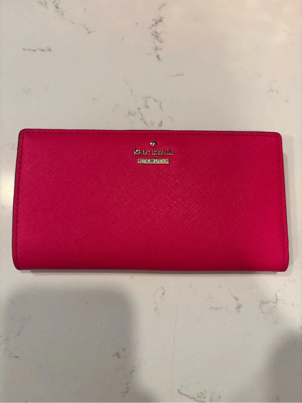 kate spade hot pink continental wallet